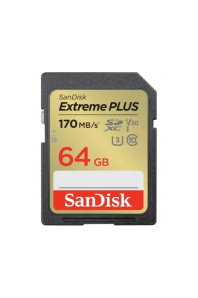 SanDisk Extreme Plus SDXC Card 64 GB 170 MB/s Class 10 UHS-I U3 V30