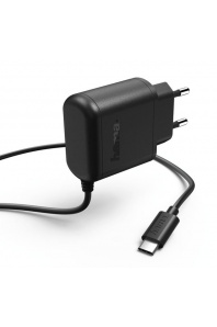 Hama síťová nabíječka s USB kabelem typ C (USB-C), 3 A