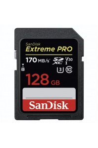 SanDisk SecureDigital EXTREME PRO SDXC 128 GB C10 V30 UHS-I U3 170 MB/s